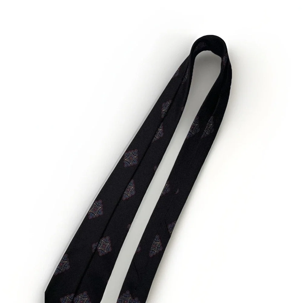 Ferrell Reed x David Evans Canterbury Silk Tie Black Hand Made & Printed England
